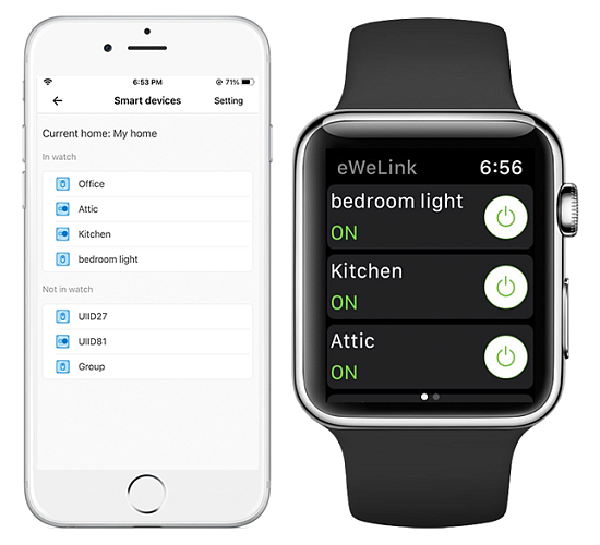 Управление устройствами Sonoff с помощью Apple Watch и Siri